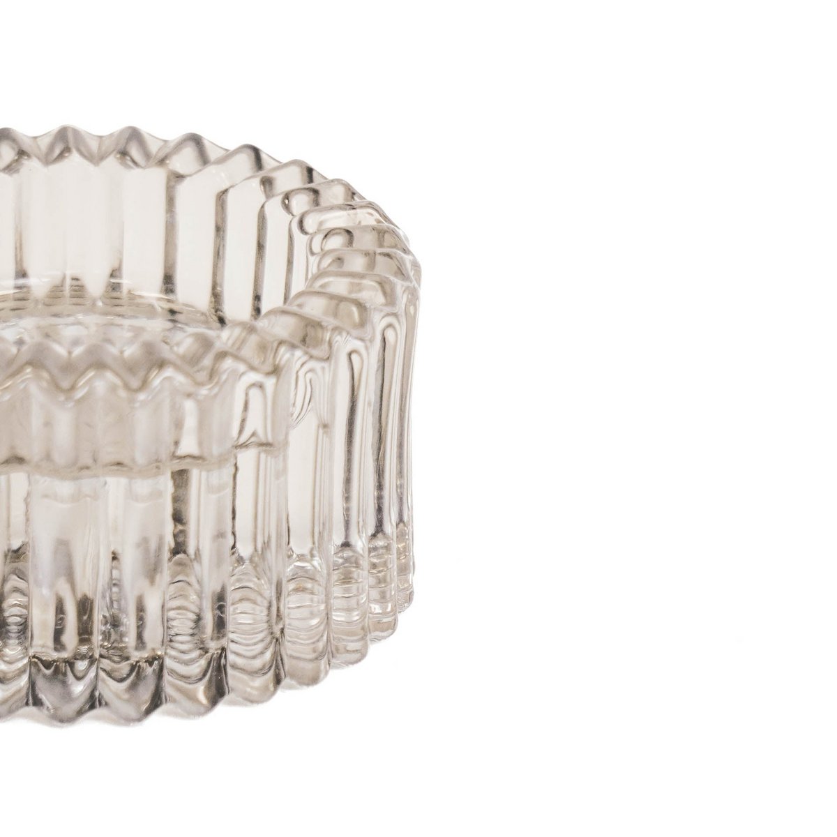 Kaars/Theelichthouder - Glas - Smokey - 8x4cm