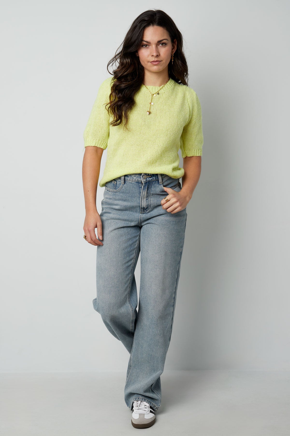 Korte Mouw Top Gebreid Achterknoop - Meerdere kleuren