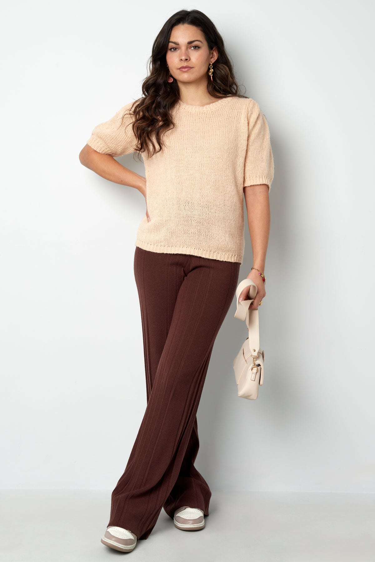 Korte Mouw Top Gebreid Achterknoop - Meerdere kleuren