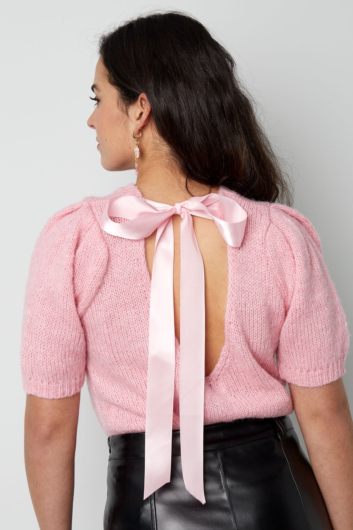 Korte Mouw Top Gebreid Achterknoop - Meerdere kleuren