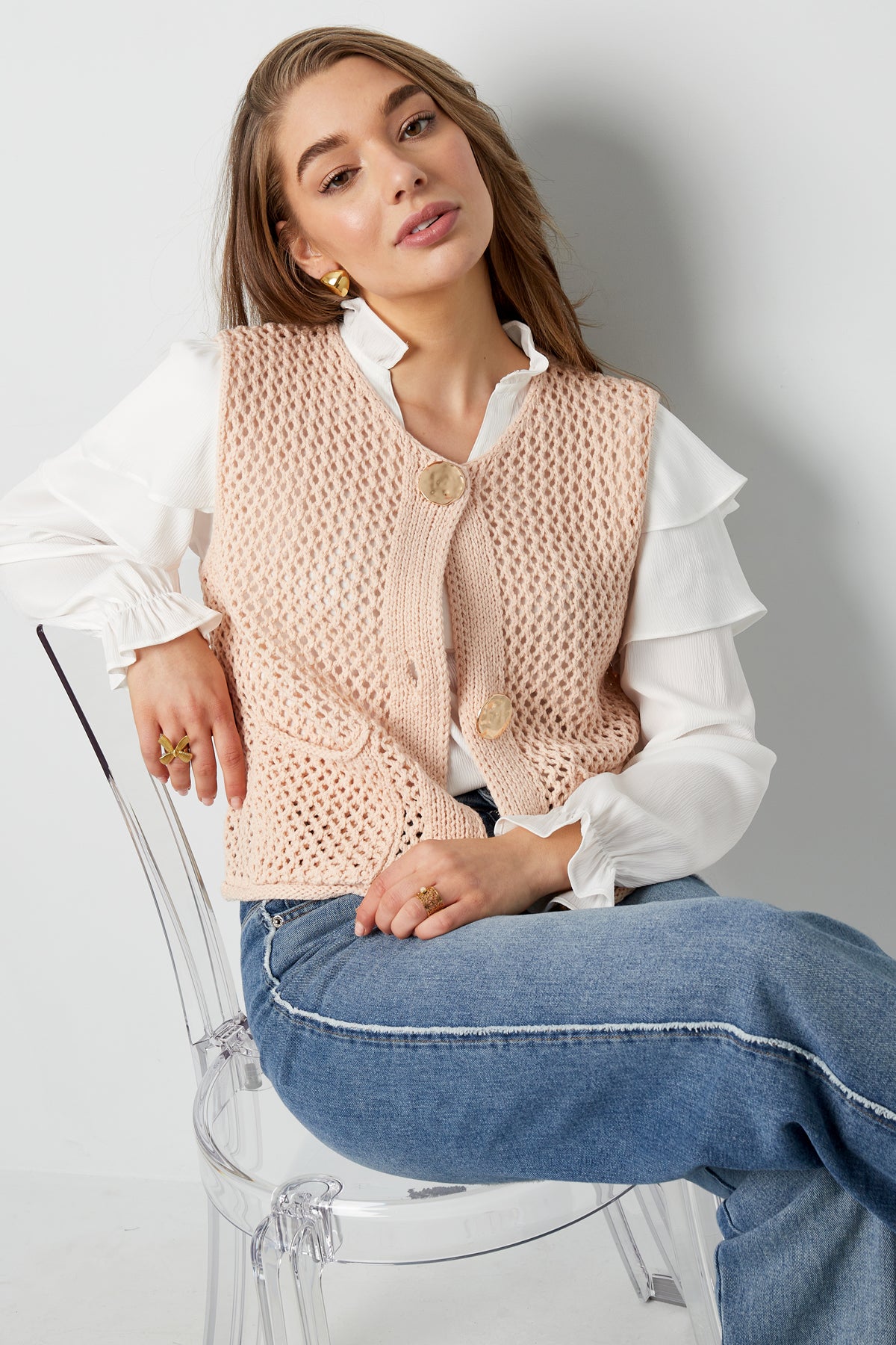 Trui Met Openwerk Ontwerp - Meerdere kleuren