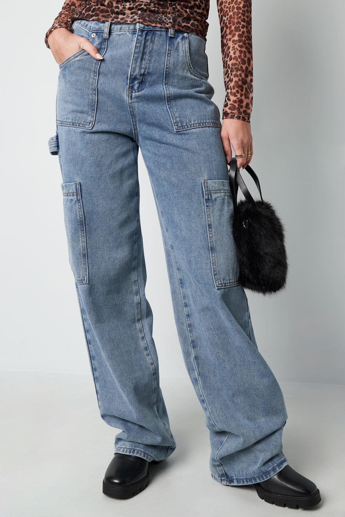 Rechte Jeans Casual Effen Kleur