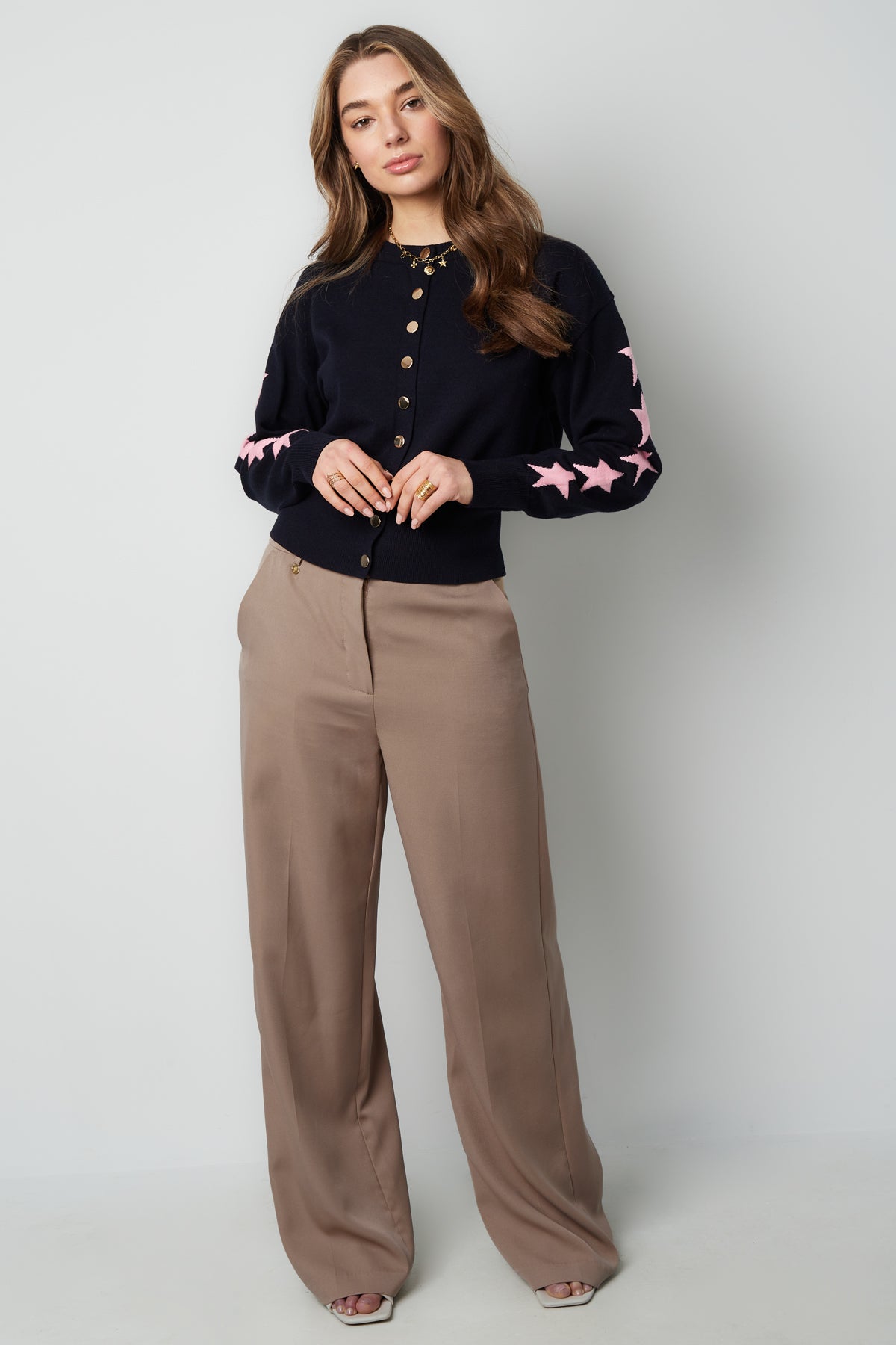 Viscose Gebreide Cardigan Sterrenpatroon - Meerdere kleuren