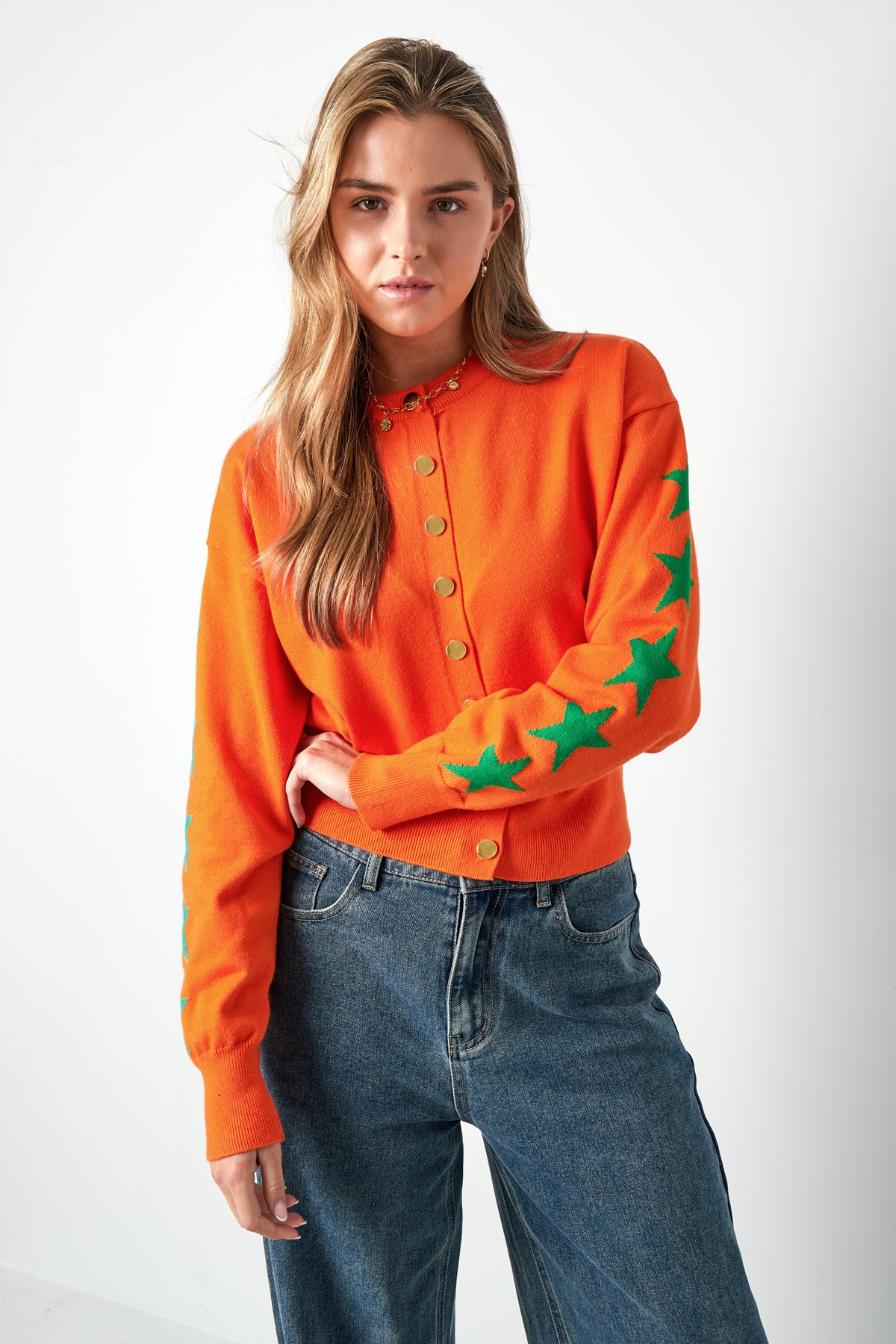 Viscose Gebreide Cardigan Sterrenpatroon - Meerdere kleuren