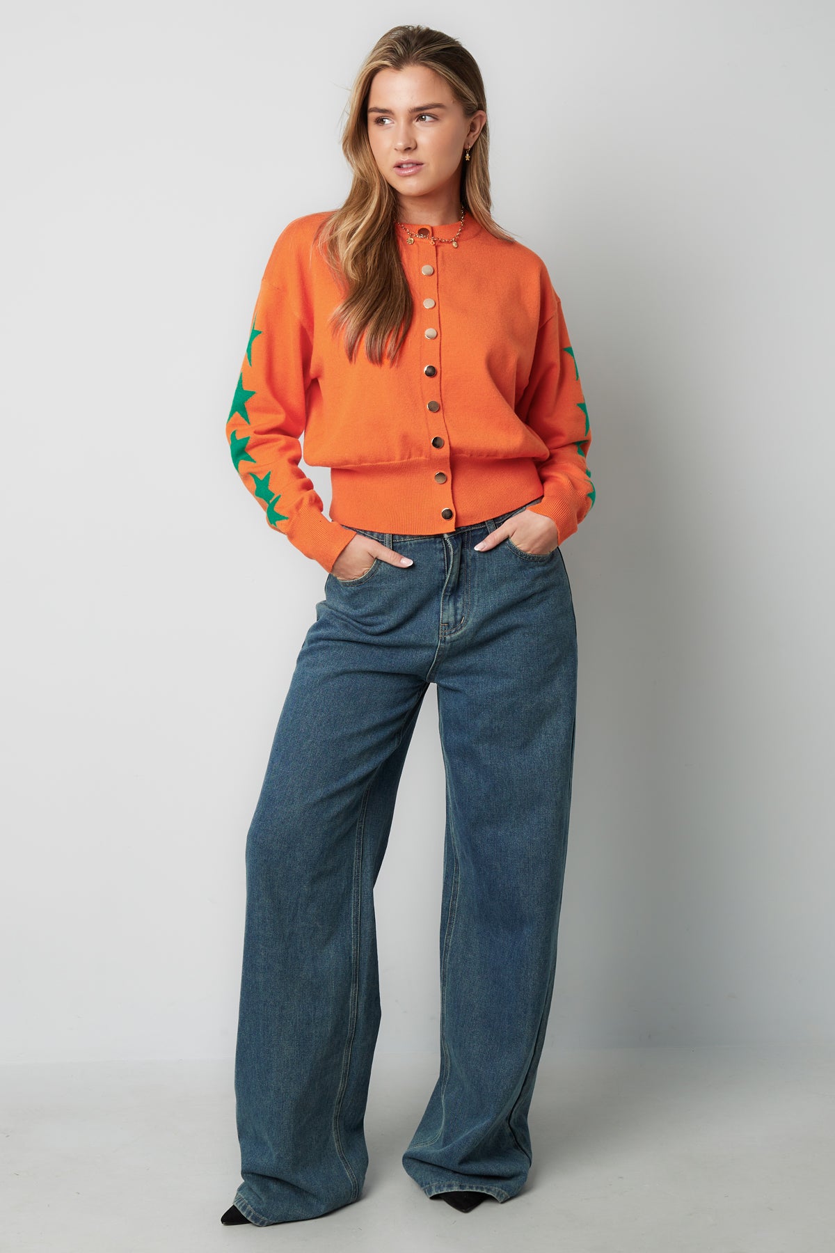 Viscose Gebreide Cardigan Sterrenpatroon - Meerdere kleuren