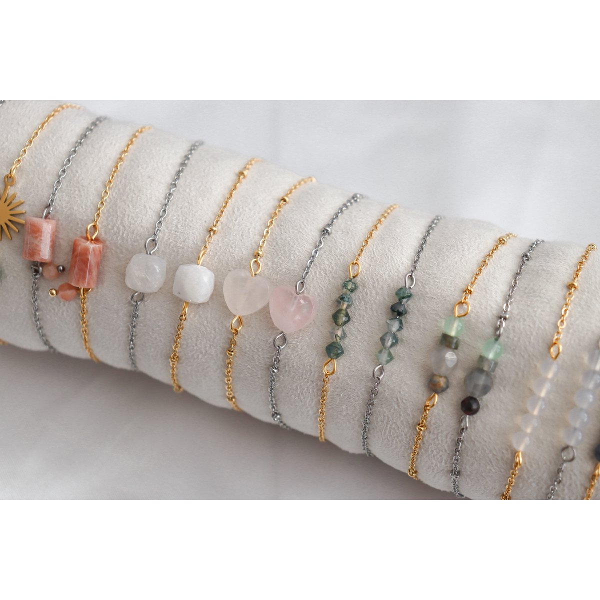 Aquamarijn & Labradoriet Armband - Goud