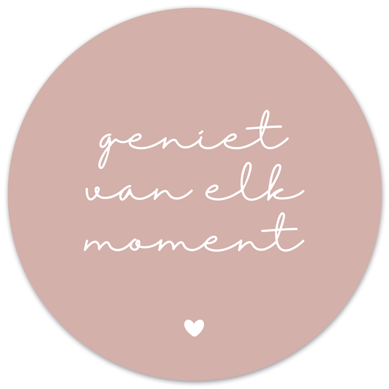 Muurcirkel geniet van elk moment roze