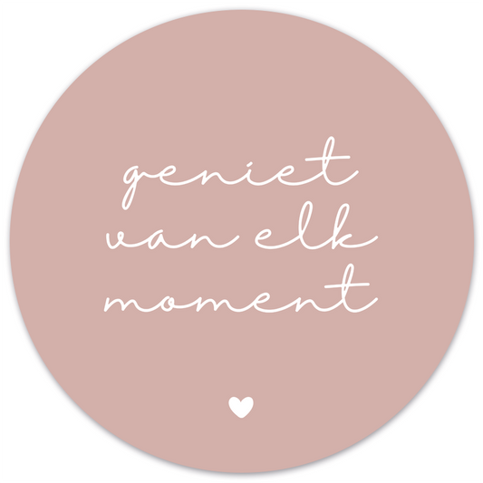 Muurcirkel geniet van elk moment roze