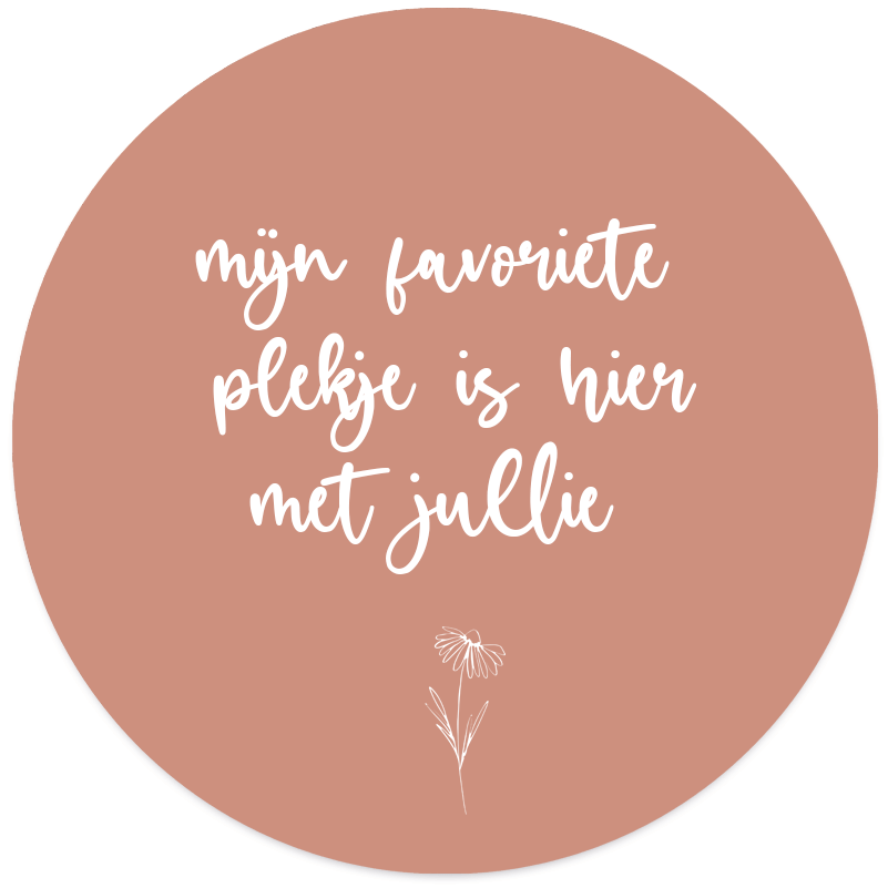Muurcirkel mijn favoriete plekje roze