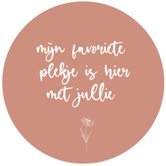 Muurcirkel mijn favoriete plekje roze