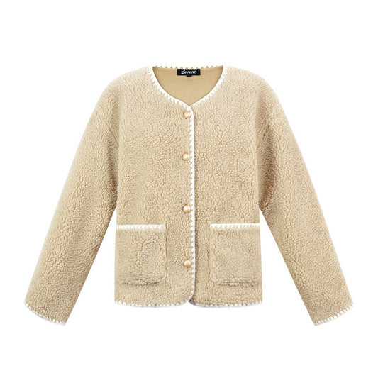 Woven Polyester Fiber Vrouwen Jas Casual Herfst/Winter Color Clash