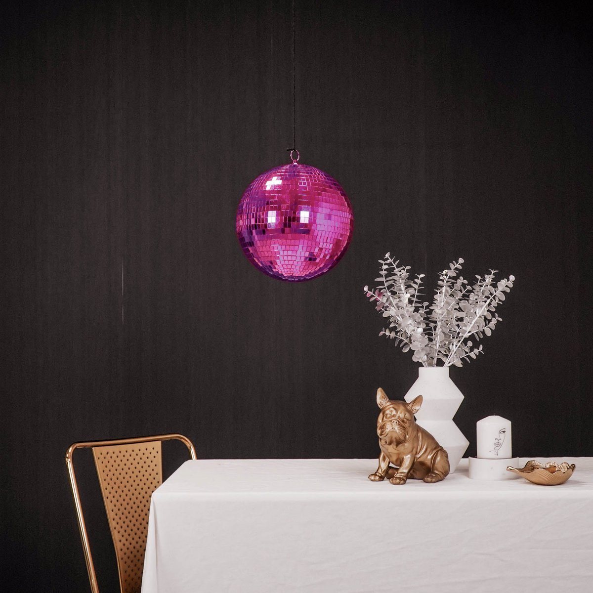 Kerstdecoratie - Kersthanger - Discobal - Foam - Roze - 25x25x25cm