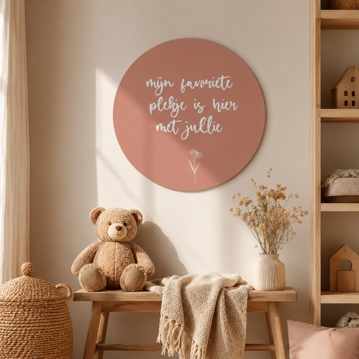 Muurcirkel mijn favoriete plekje roze