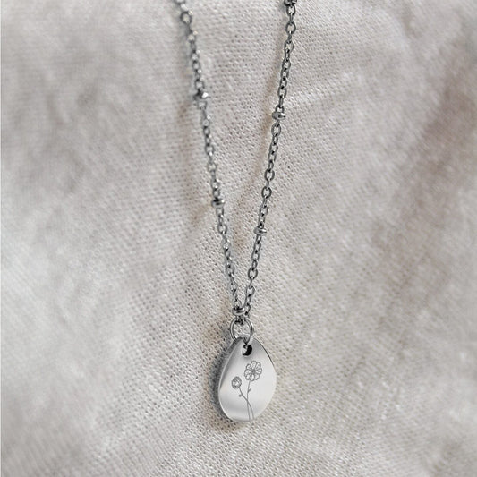 Zilveren Geboortebloem Ketting (per maand te bestellen)