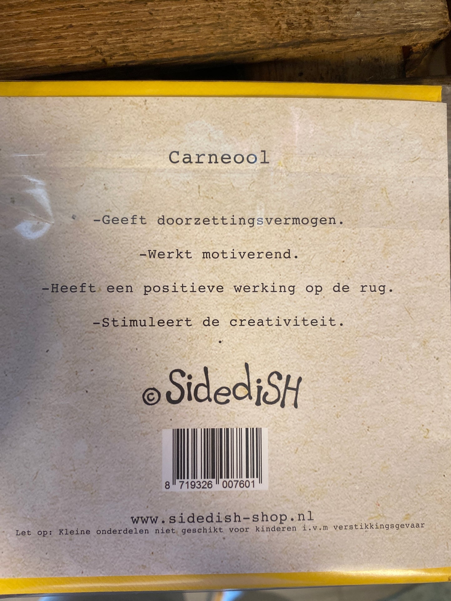 Edelsteen kaart Carneool verjaardag