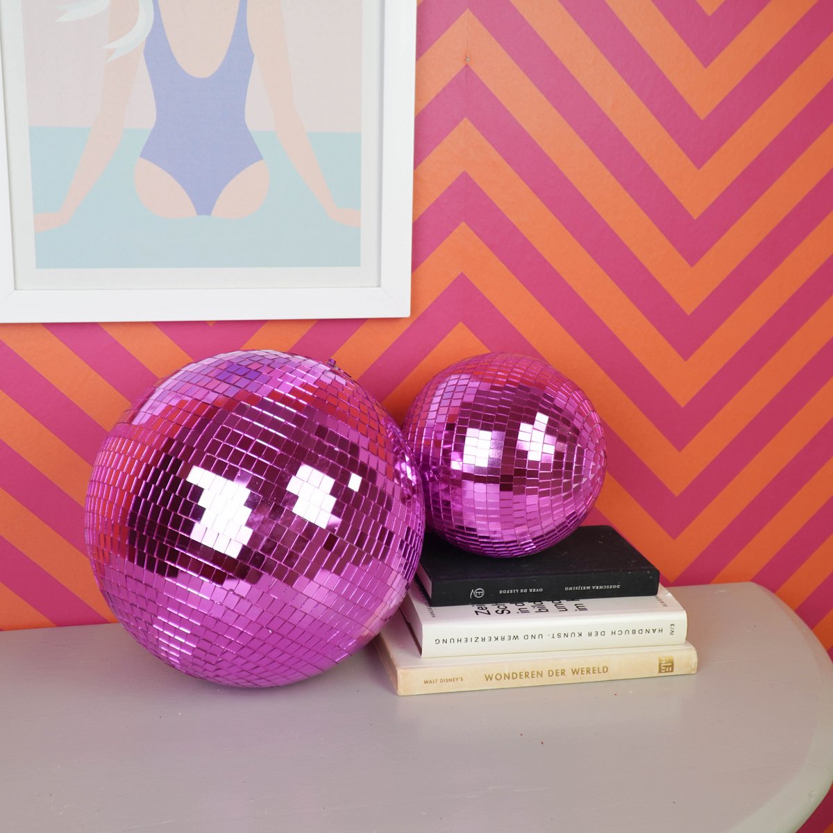 Kerstdecoratie - Kersthanger - Discobal - Foam - Roze - 30x30x30cm