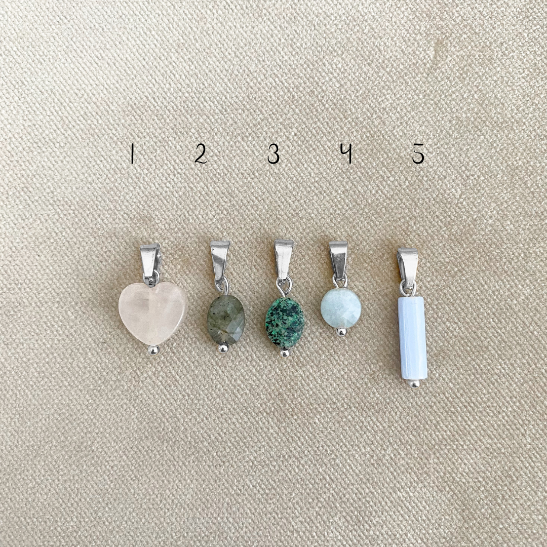 Edelsteen Ketting Hangers - Zilver