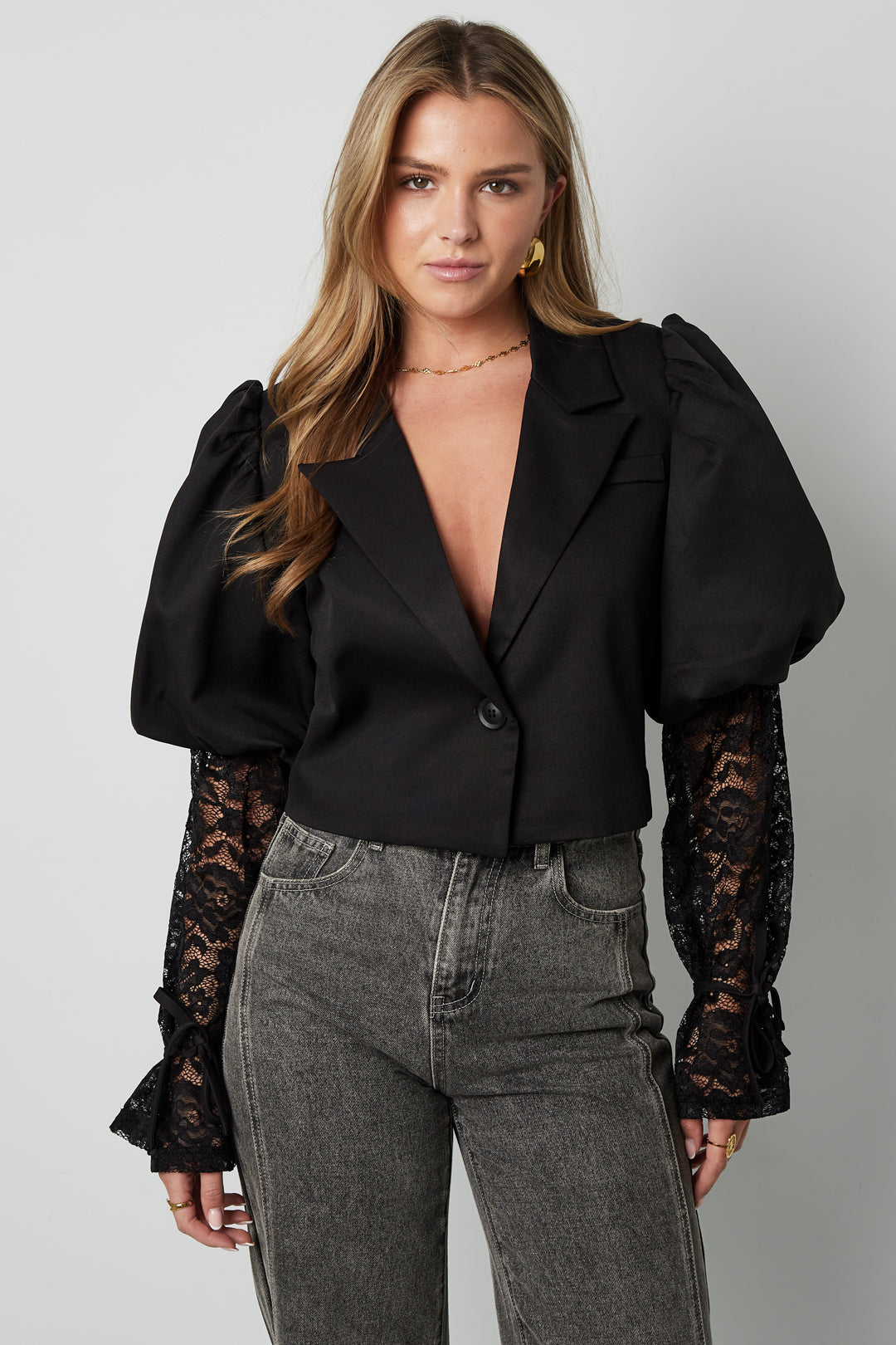 Katoenmix Vrouwen Jas Pofmouw - Meerdere kleuren