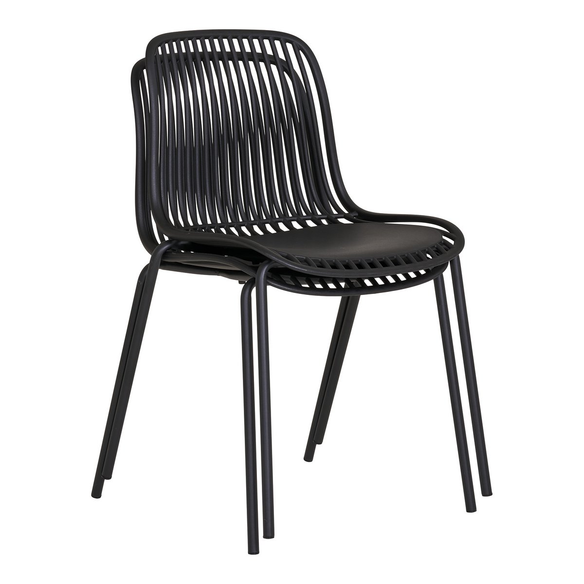 Branson tuinstoel - zwart- Set van 4