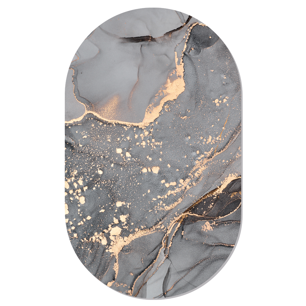 Muurovaal art grey