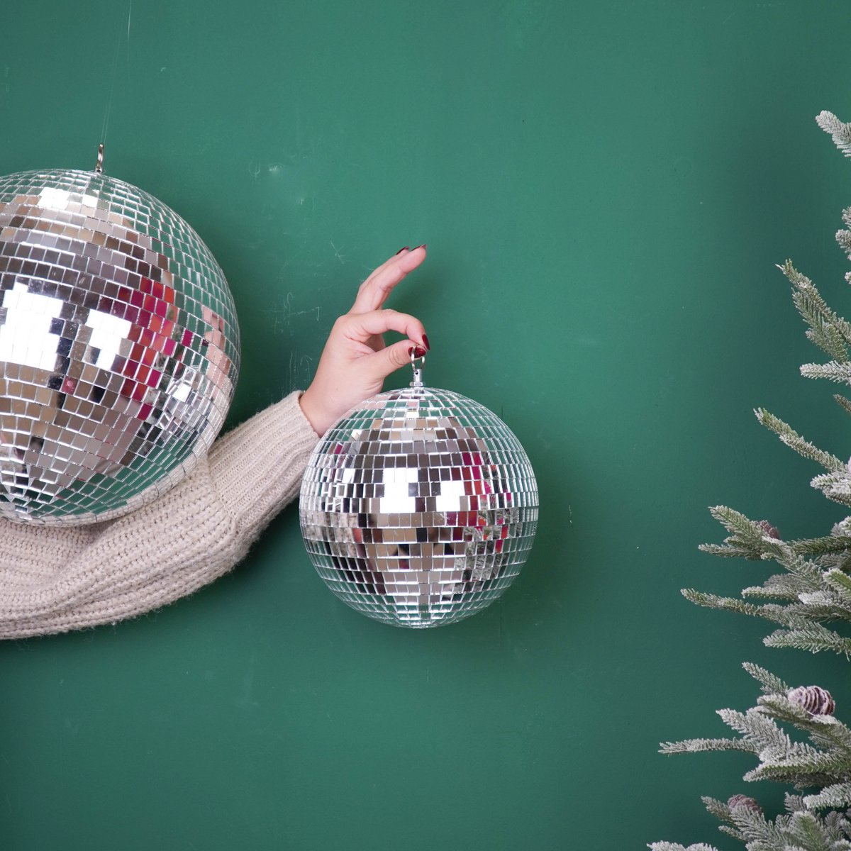 Kerstdecoratie - Kersthanger - Discobal - Schuim - Zilver - 20x20x20cm