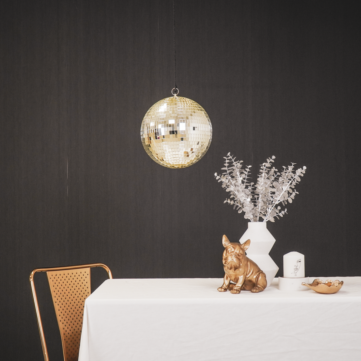 Kerstdecoratie - Kersthanger - Discobal - Schuim - Goud - 25x25x25cm