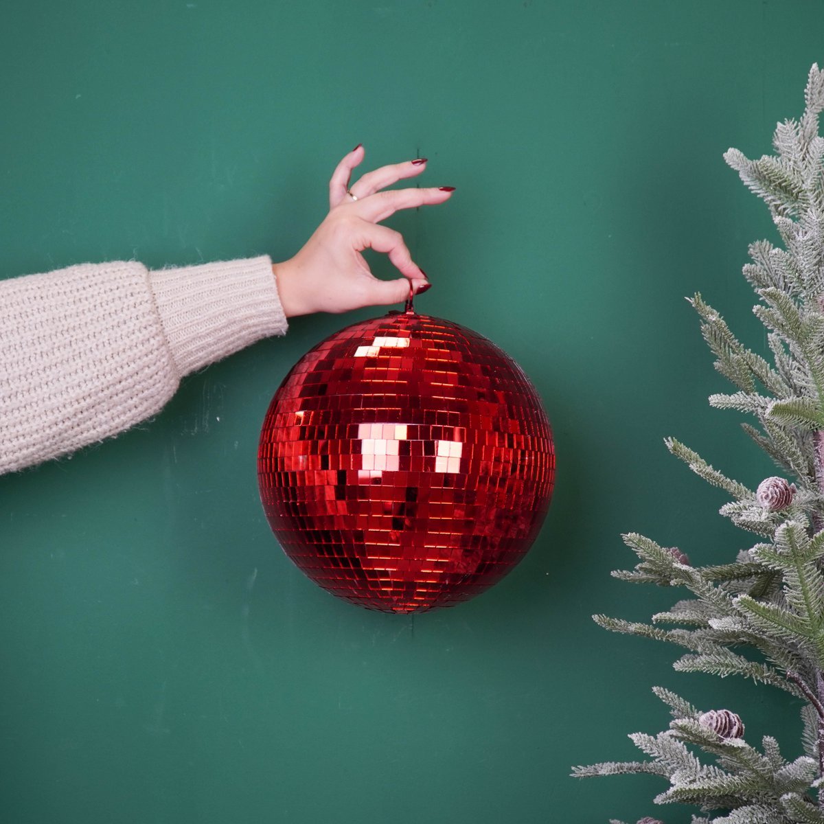 Kersthanger - Discobal - Schuim - Rood - 25cm