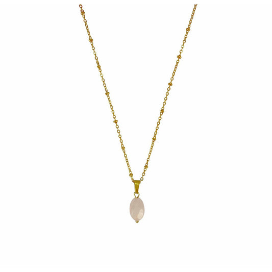 Ketting Rozenkwarts Facet - Goud