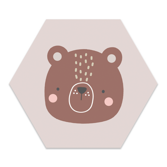 Muurhexagon kids pastel beertje
