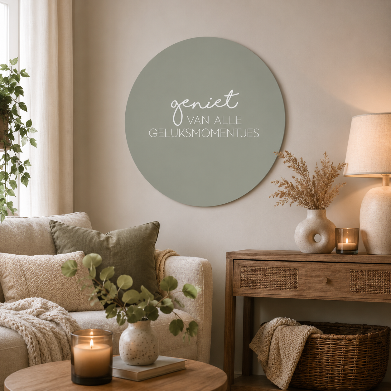Muurcirkel geluksmomentjes groen