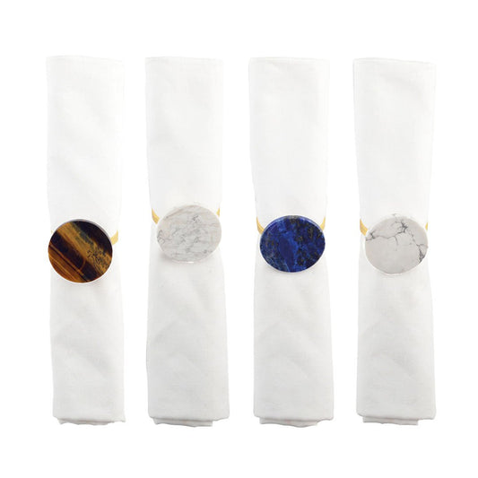Veelkleurige stenen handdoekronde - set van 4