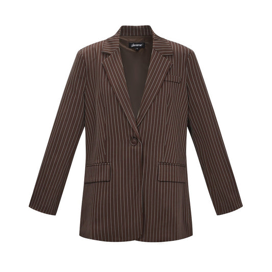 Woven Polyester Fiber Vrouwen Suit Set Elegant Stripes Fall/Winter