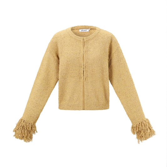 Gebreide Polyestervezel Vrouwen Cardigan Casual Solide Kleur Herfst/Winter