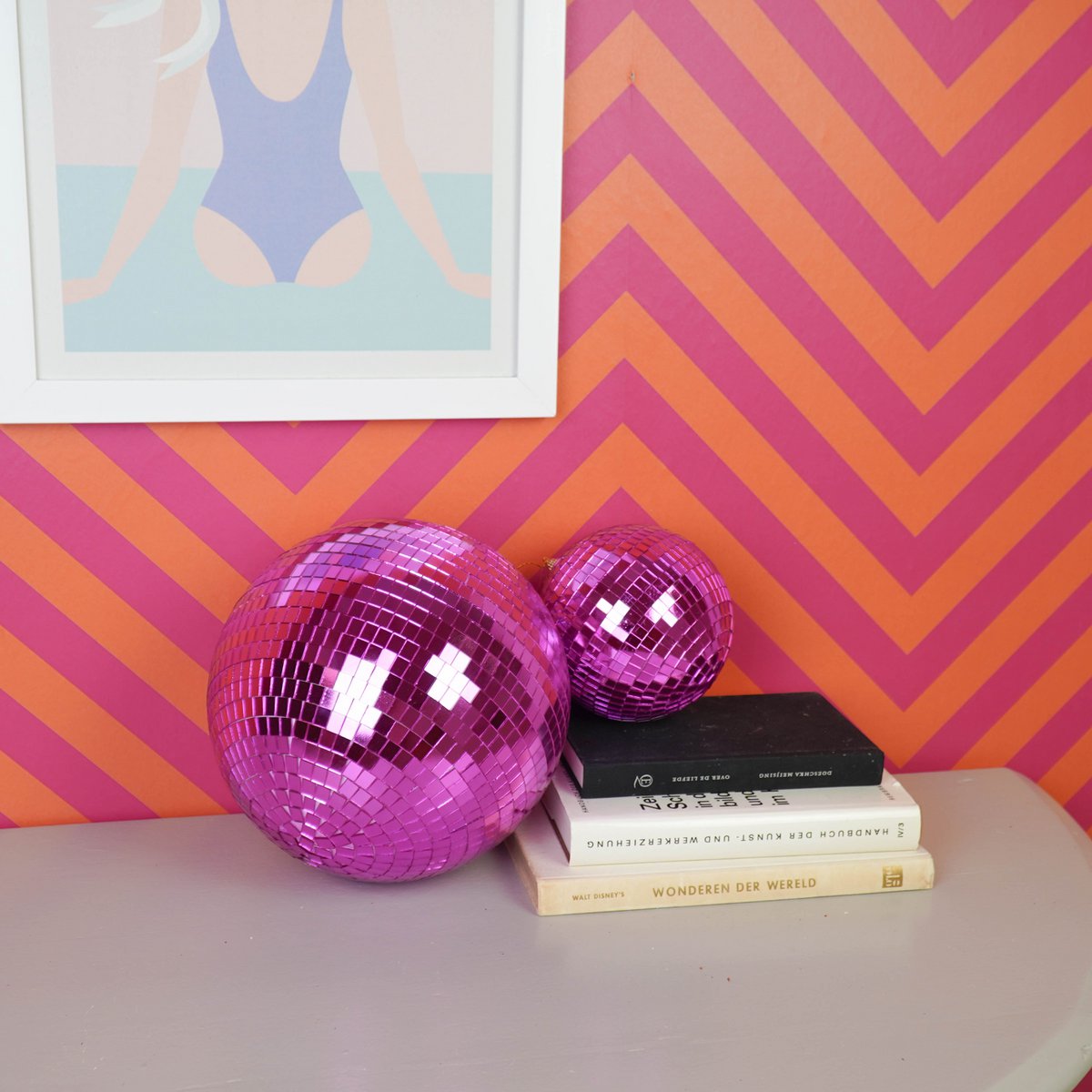 Kerstdecoratie - Kersthanger - Discobal - Foam - Roze - 25x25x25cm