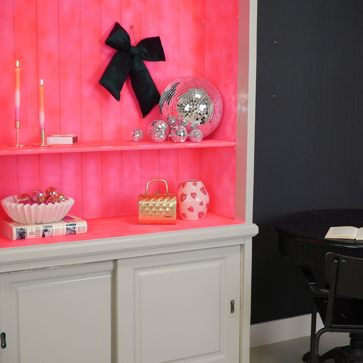 Kerstdecoratie - Strik - Groen - Fluweel - 32x40cm