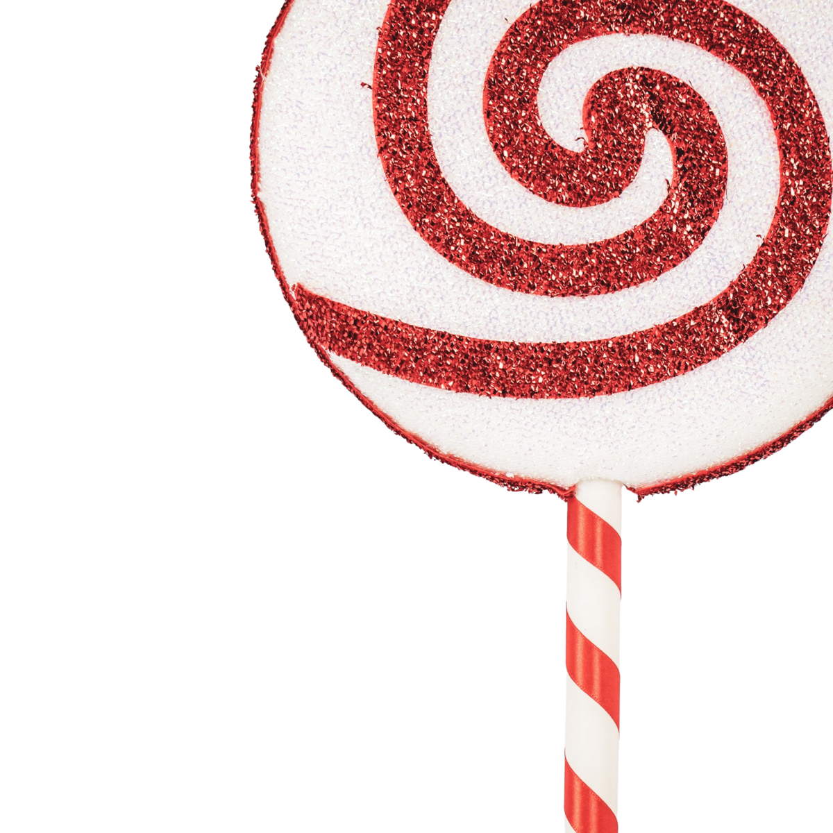 Kerstdecoratie - Lolly Pop - Foam - Wit/Rood - 25x63cm