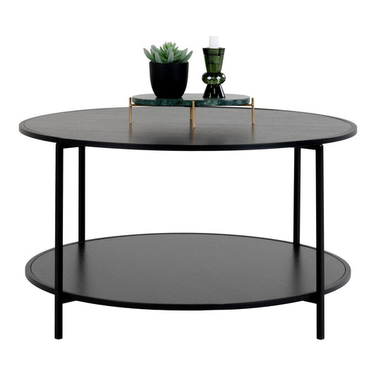 Vita Salontafel - Zwart, staal, ø80x45 cm