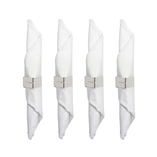 Triangle Martele Silver handdoekringen - set van 4