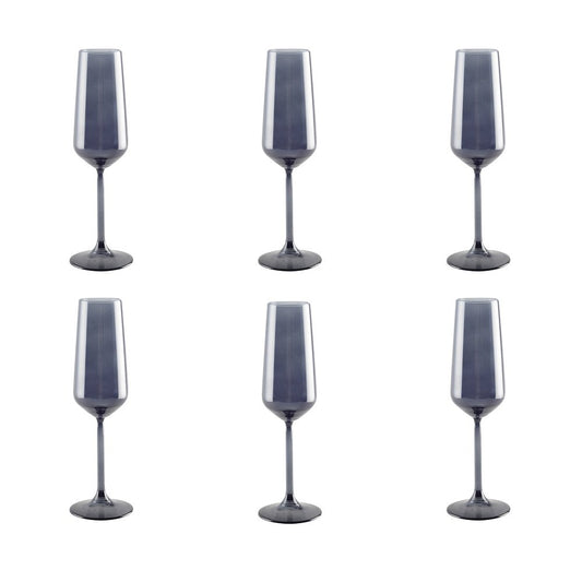 Black Champagne glazen - Set van 6