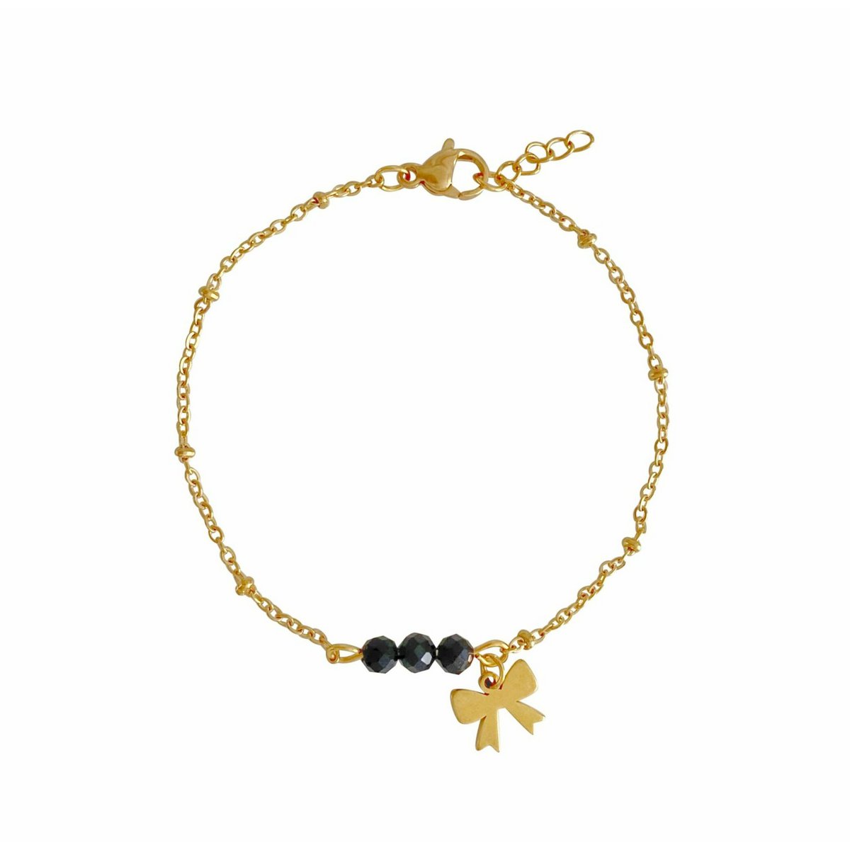Armband Toermalijn & Strikje - Goud