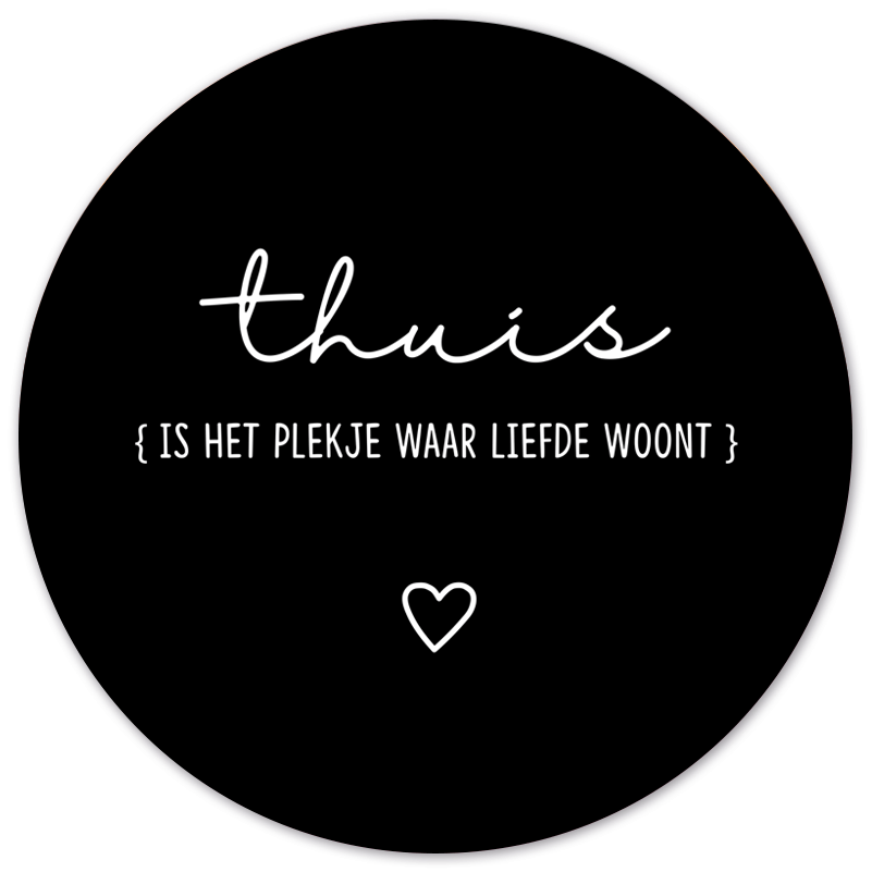 Muurcirkel thuis zwart