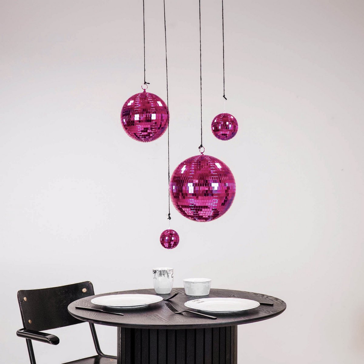 Kerstdecoratie - Kersthanger - Discobal - Foam - Roze - 25x25x25cm