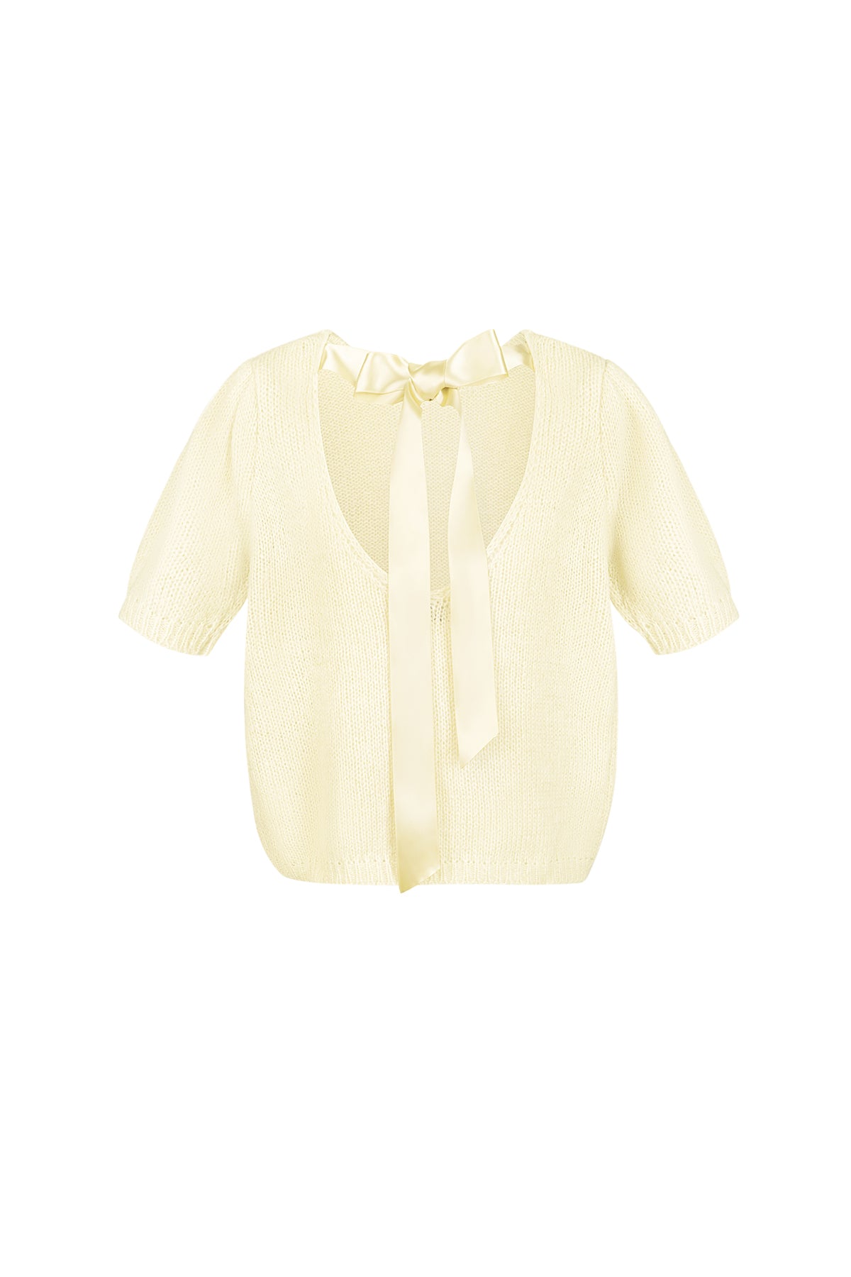 Korte Mouw Top Gebreid Achterknoop - Meerdere kleuren