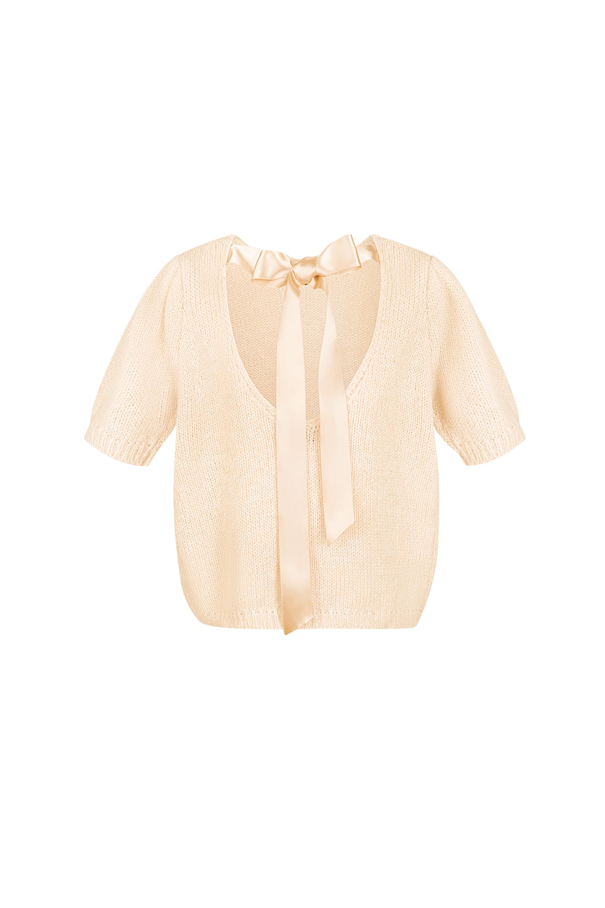 Korte Mouw Top Gebreid Achterknoop - Meerdere kleuren