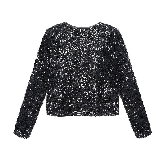 Polyester Lange Mouw Top Geknipt Met Vlinderdetail