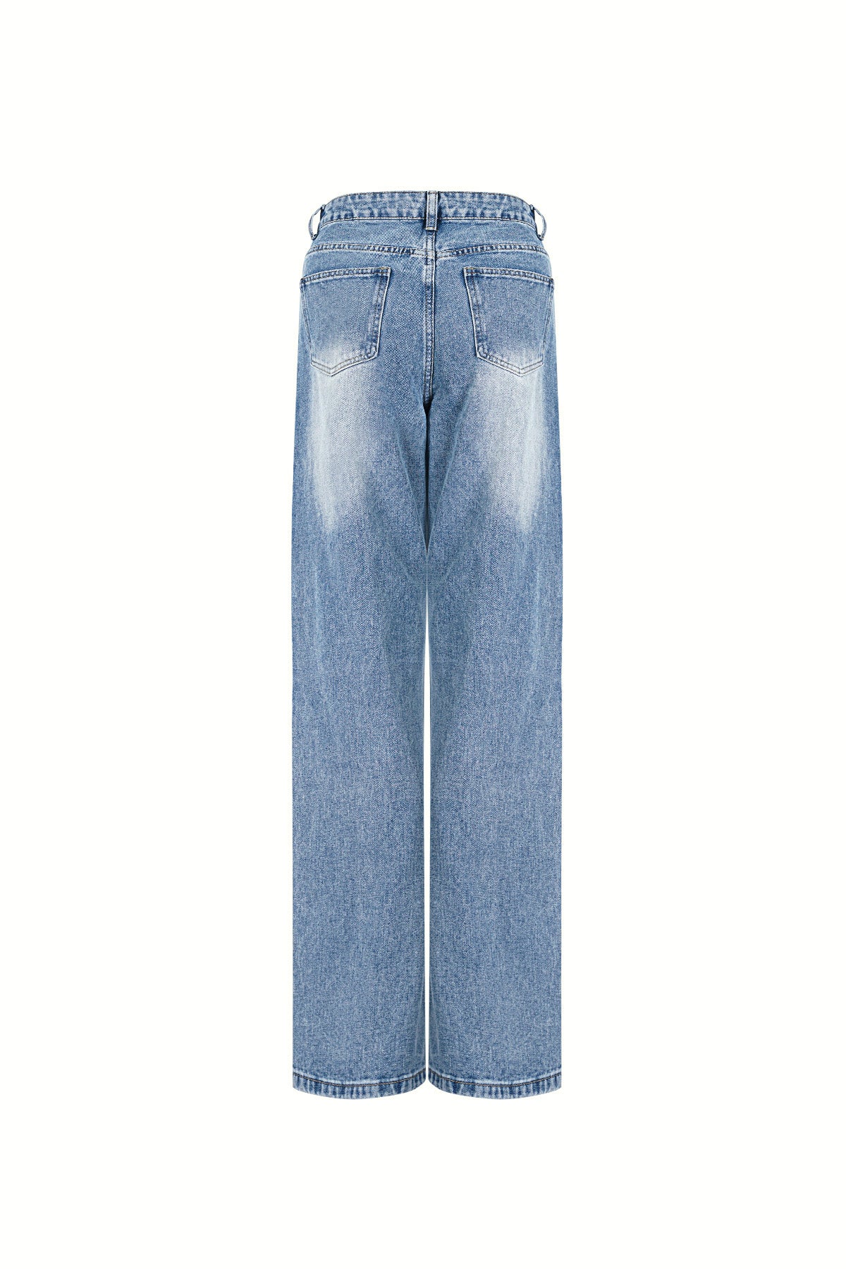 Cotton Straight Leg Jeans Ripped