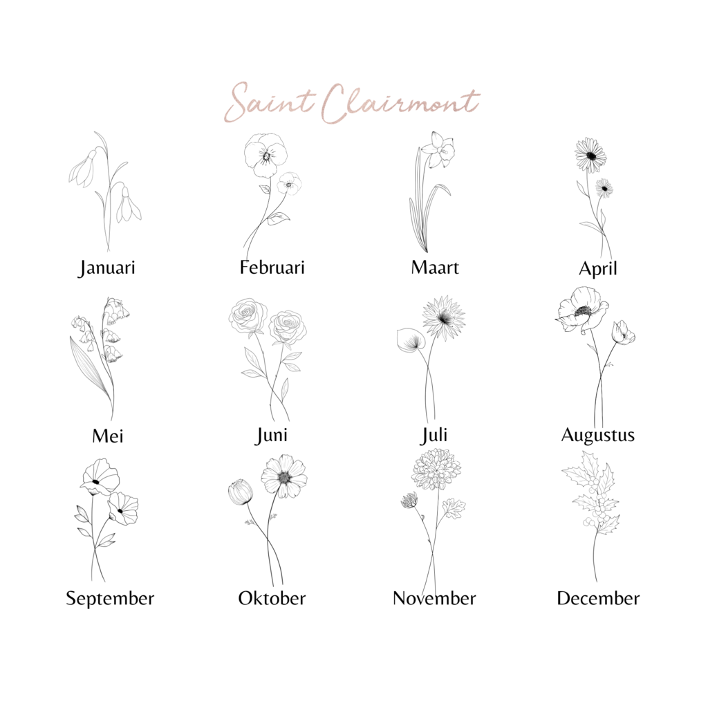 Zilveren Geboortebloem Ketting (per maand te bestellen)