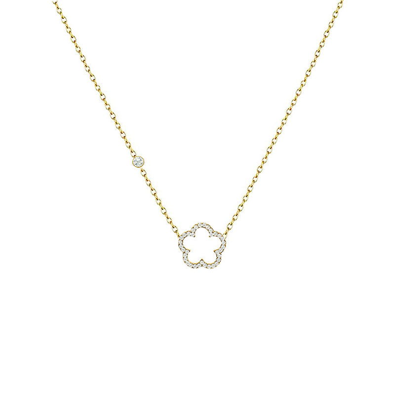 Strass Flower ketting - goud