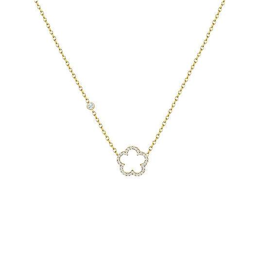 Strass Flower ketting - goud