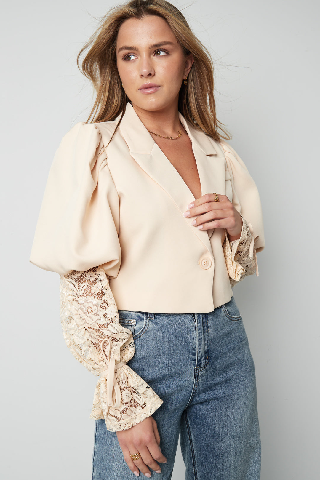 Katoenmix Vrouwen Jas Pofmouw - Meerdere kleuren